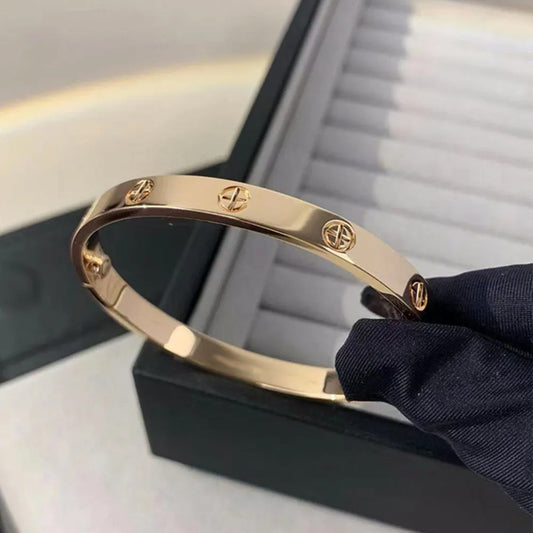 Gold Color Zircon and Cross Nut Nail bangle 